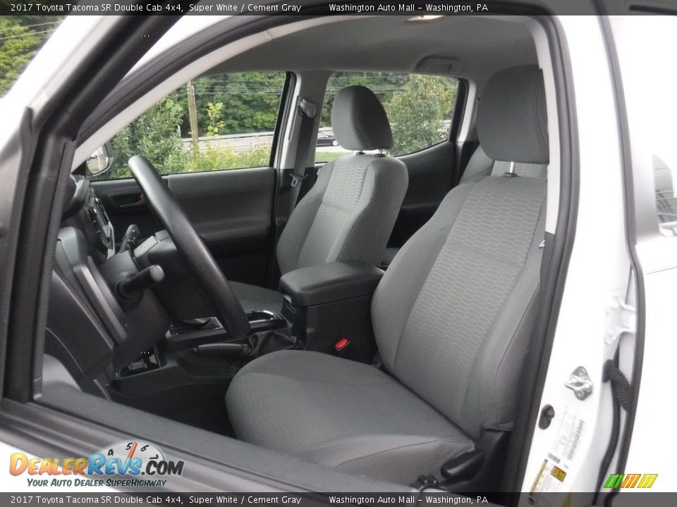 2017 Toyota Tacoma SR Double Cab 4x4 Super White / Cement Gray Photo #13