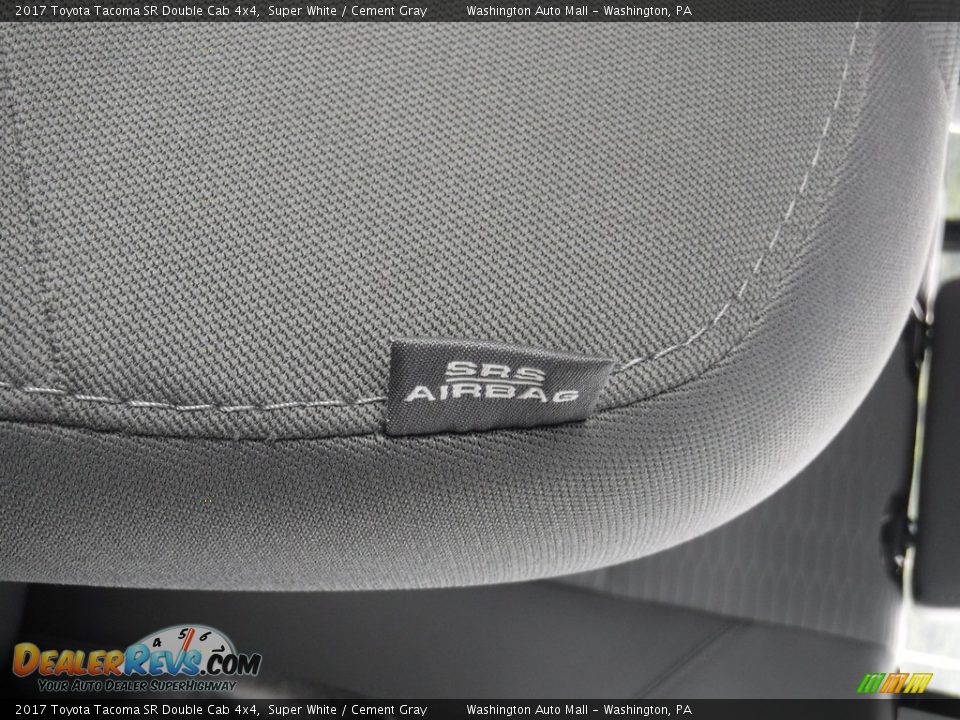 2017 Toyota Tacoma SR Double Cab 4x4 Super White / Cement Gray Photo #14
