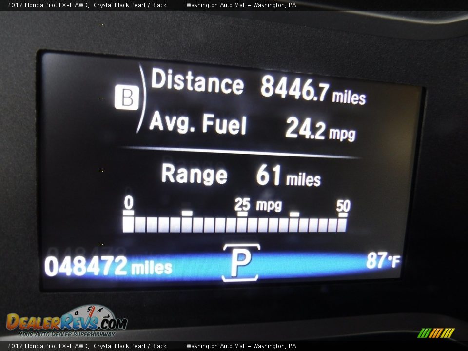 2017 Honda Pilot EX-L AWD Crystal Black Pearl / Black Photo #28