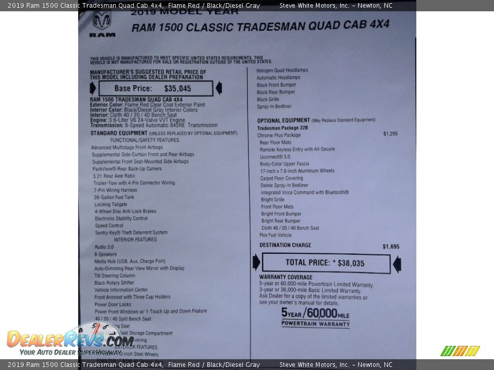 2019 Ram 1500 Classic Tradesman Quad Cab 4x4 Flame Red / Black/Diesel Gray Photo #29