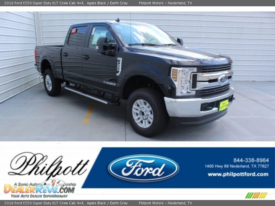2019 Ford F250 Super Duty XLT Crew Cab 4x4 Agate Black / Earth Gray Photo #1