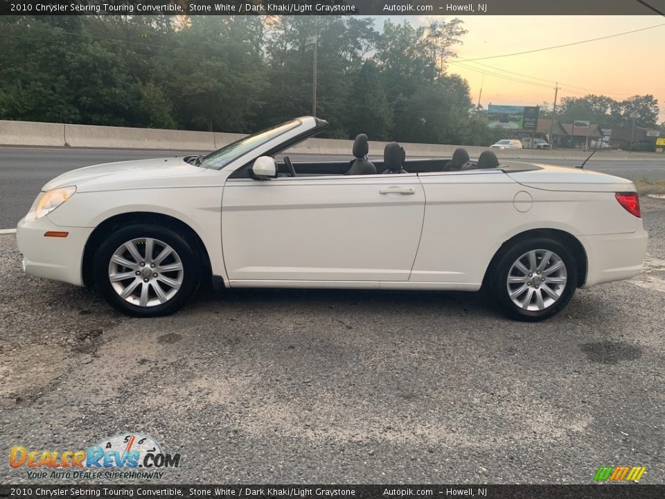 2010 Chrysler Sebring Touring Convertible Stone White / Dark Khaki/Light Graystone Photo #6