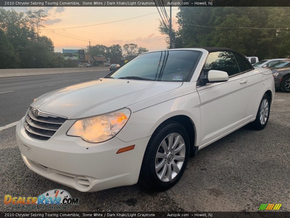 2010 Chrysler Sebring Touring Convertible Stone White / Dark Khaki/Light Graystone Photo #10