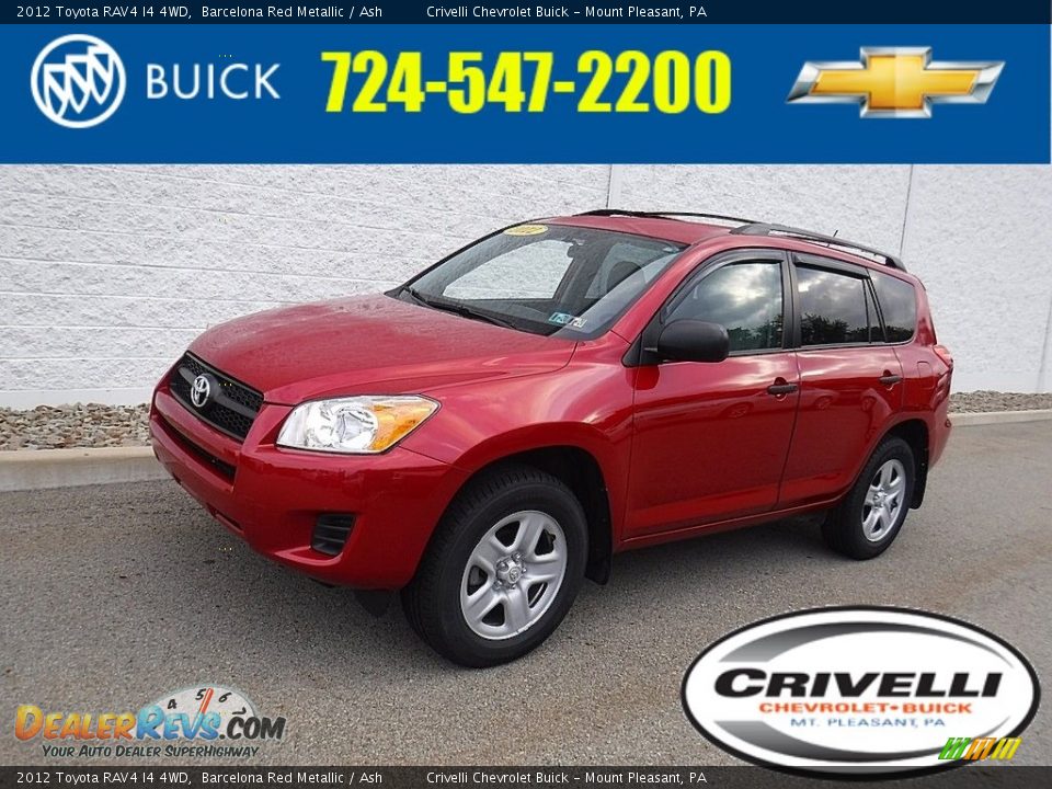 2012 Toyota RAV4 I4 4WD Barcelona Red Metallic / Ash Photo #1