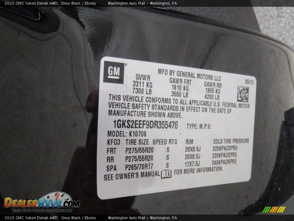 2013 GMC Yukon Denali AWD Onyx Black / Ebony Photo #31