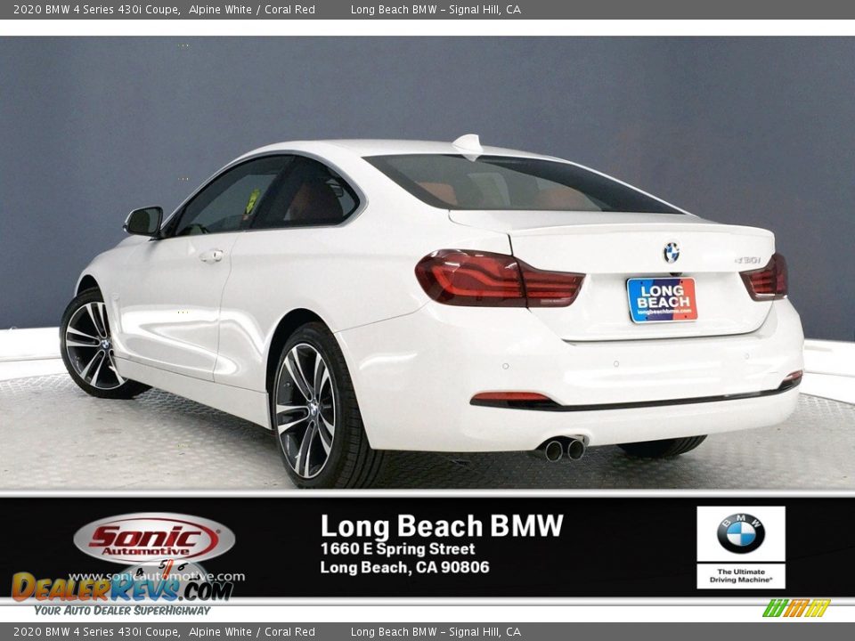 2020 BMW 4 Series 430i Coupe Alpine White / Coral Red Photo #2