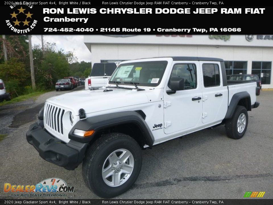 2020 Jeep Gladiator Sport 4x4 Bright White / Black Photo #1