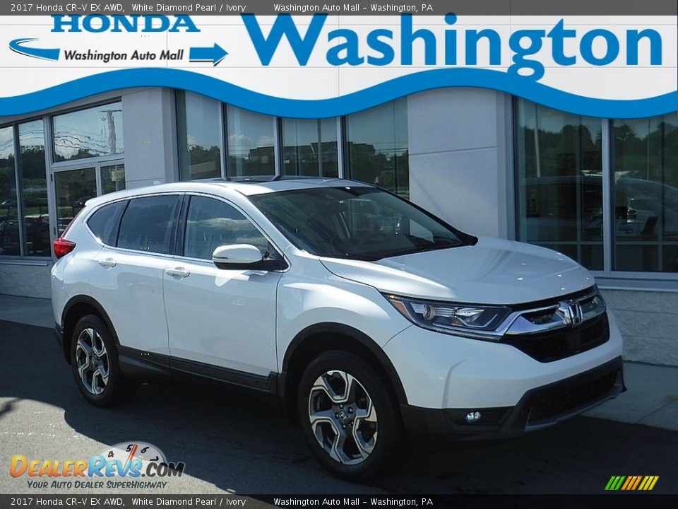 2017 Honda CR-V EX AWD White Diamond Pearl / Ivory Photo #1