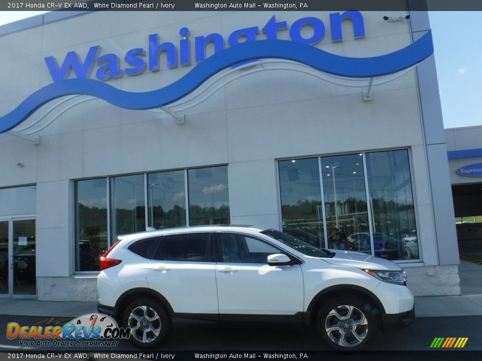 2017 Honda CR-V EX AWD White Diamond Pearl / Ivory Photo #2
