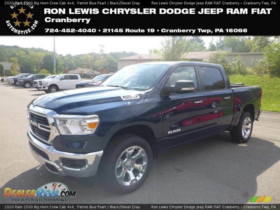 2020 Ram 1500 Big Horn Crew Cab 4x4 Patriot Blue Pearl / Black/Diesel Gray Photo #1