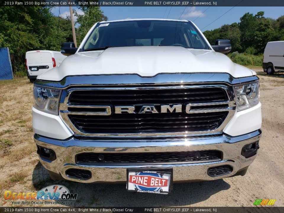 2019 Ram 1500 Big Horn Crew Cab 4x4 Bright White / Black/Diesel Gray Photo #2