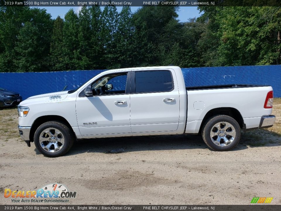 2019 Ram 1500 Big Horn Crew Cab 4x4 Bright White / Black/Diesel Gray Photo #3