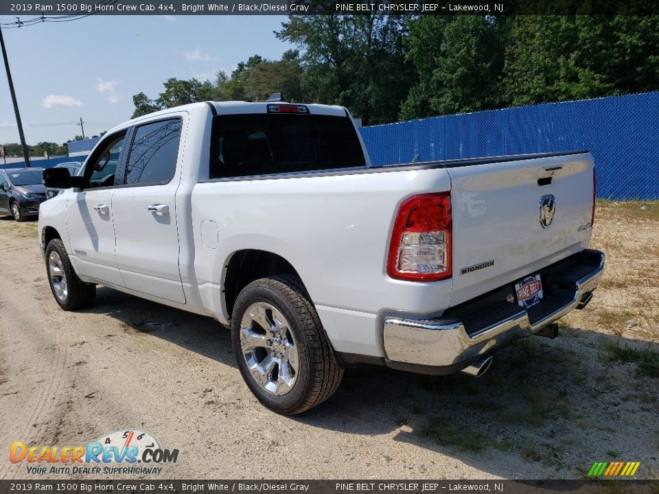 2019 Ram 1500 Big Horn Crew Cab 4x4 Bright White / Black/Diesel Gray Photo #4