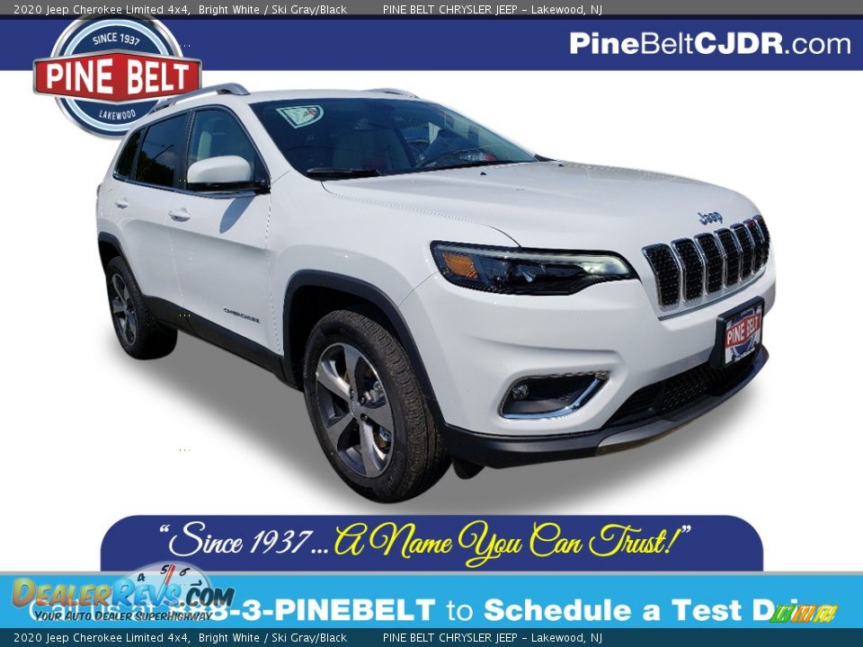 2020 Jeep Cherokee Limited 4x4 Bright White / Ski Gray/Black Photo #1