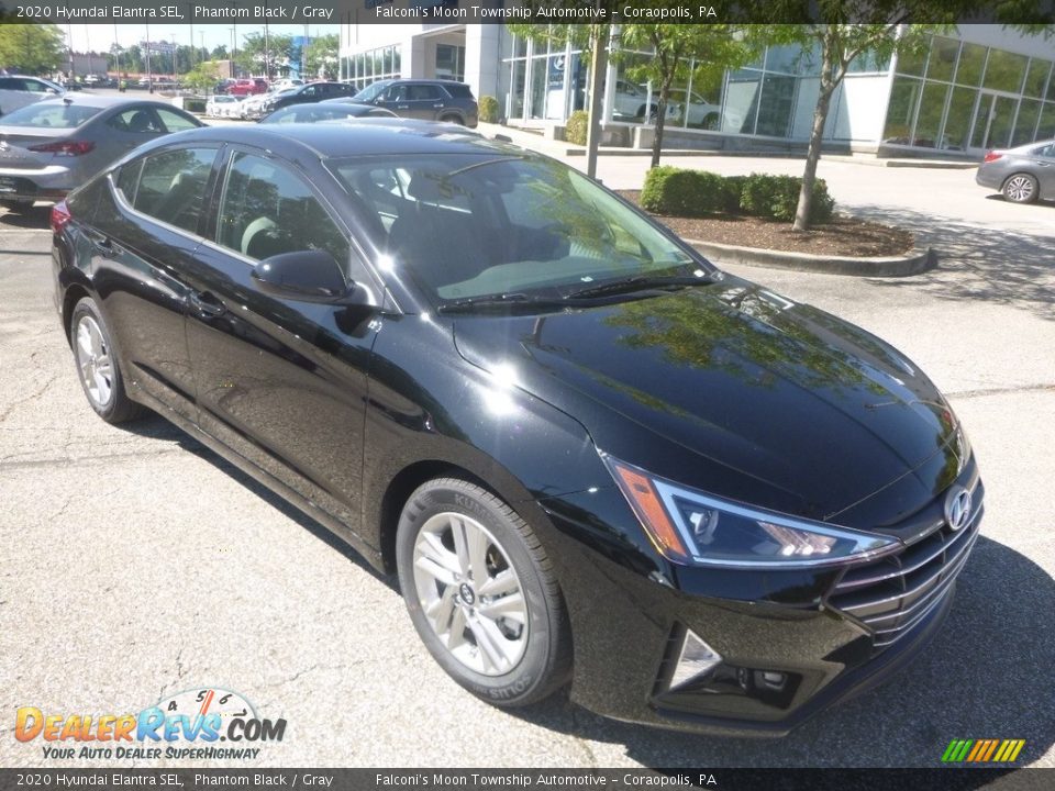 2020 Hyundai Elantra SEL Phantom Black / Gray Photo #3