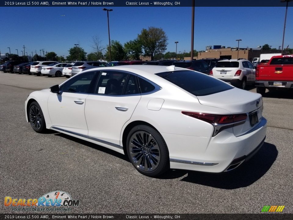 2019 Lexus LS 500 AWD Eminent White Pearl / Noble Brown Photo #4