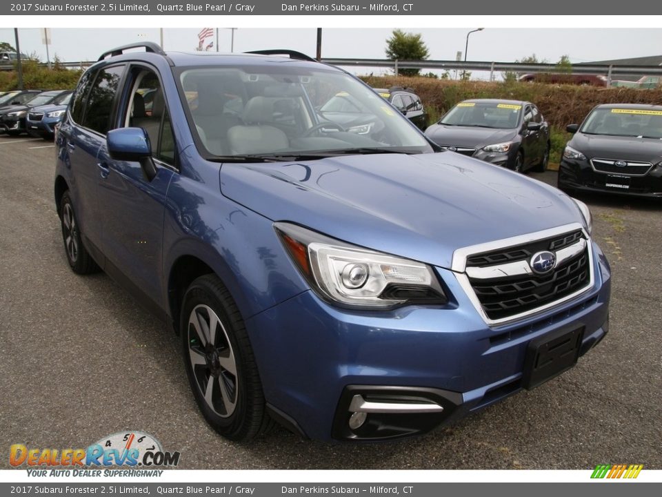 2017 Subaru Forester 2.5i Limited Quartz Blue Pearl / Gray Photo #3