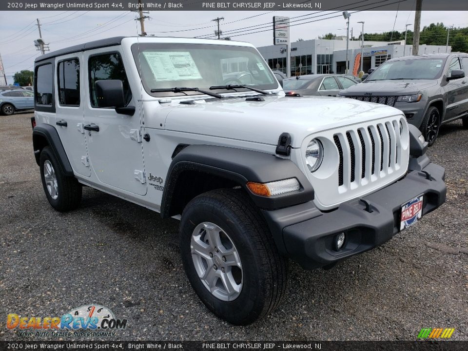 2020 Jeep Wrangler Unlimited Sport 4x4 Bright White / Black Photo #1