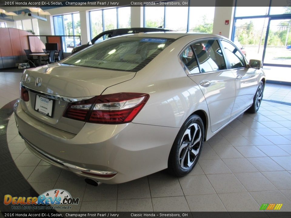 2016 Honda Accord EX-L Sedan Champagne Frost Pearl / Ivory Photo #7