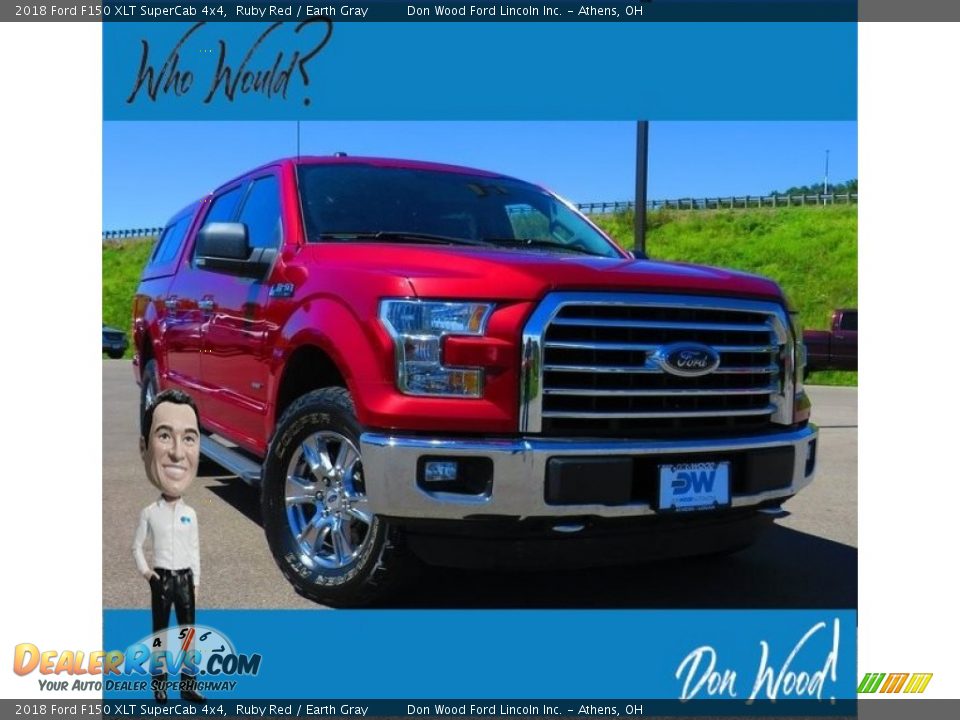 2018 Ford F150 XLT SuperCab 4x4 Ruby Red / Earth Gray Photo #1