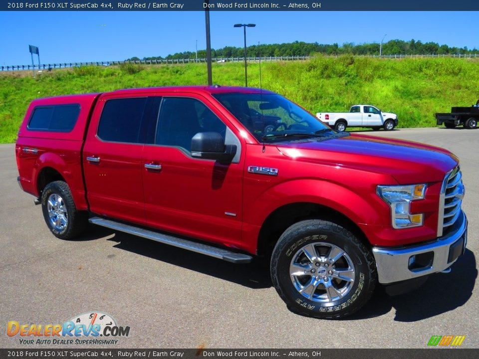 2018 Ford F150 XLT SuperCab 4x4 Ruby Red / Earth Gray Photo #2