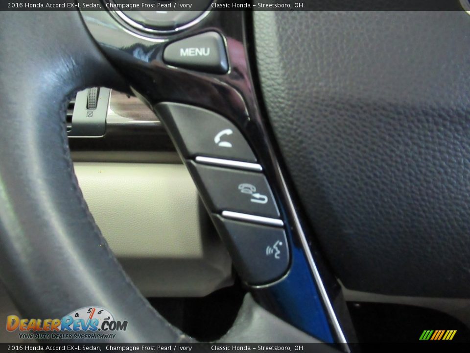 2016 Honda Accord EX-L Sedan Champagne Frost Pearl / Ivory Photo #30