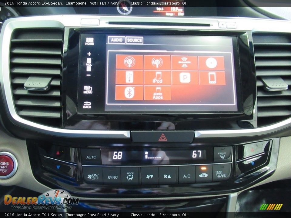 2016 Honda Accord EX-L Sedan Champagne Frost Pearl / Ivory Photo #33