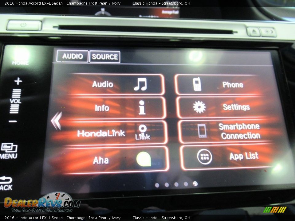 2016 Honda Accord EX-L Sedan Champagne Frost Pearl / Ivory Photo #36