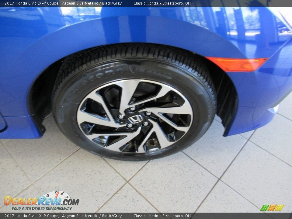 2017 Honda Civic LX-P Coupe Aegean Blue Metallic / Black/Gray Photo #5