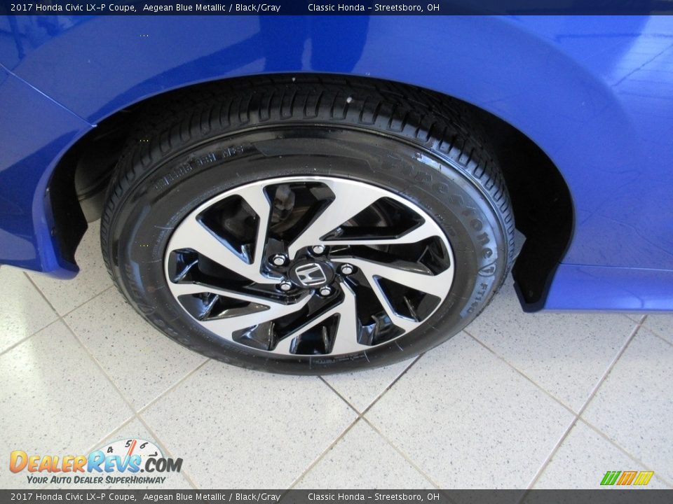 2017 Honda Civic LX-P Coupe Aegean Blue Metallic / Black/Gray Photo #6