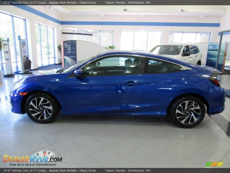 2017 Honda Civic LX-P Coupe Aegean Blue Metallic / Black/Gray Photo #10