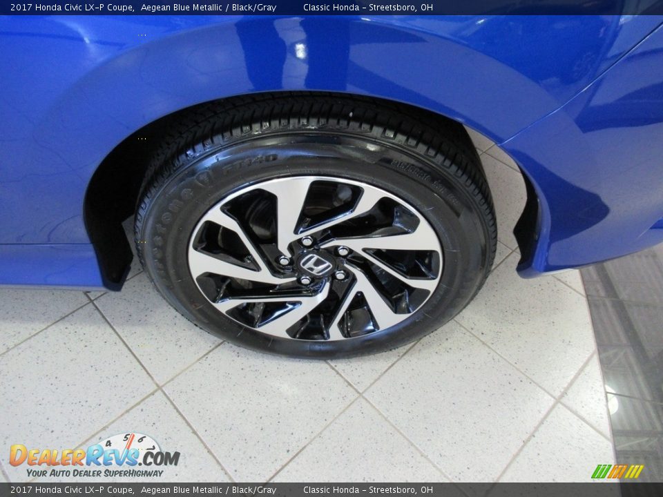 2017 Honda Civic LX-P Coupe Aegean Blue Metallic / Black/Gray Photo #11