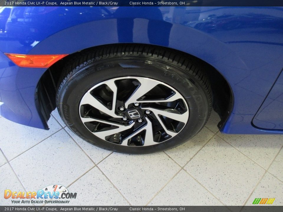 2017 Honda Civic LX-P Coupe Aegean Blue Metallic / Black/Gray Photo #12