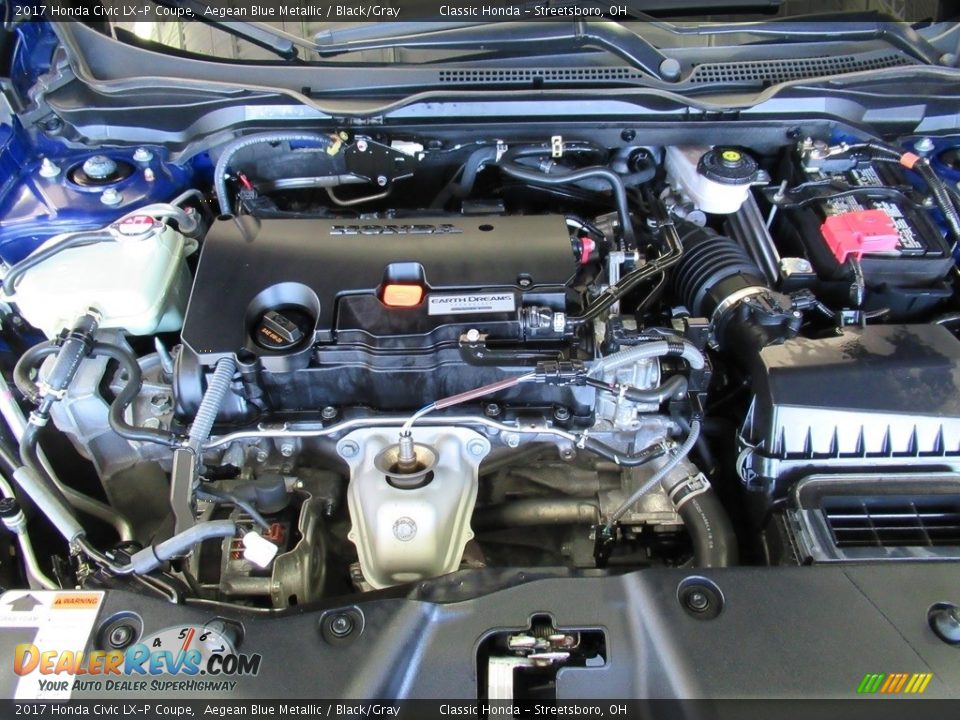2017 Honda Civic LX-P Coupe Aegean Blue Metallic / Black/Gray Photo #13