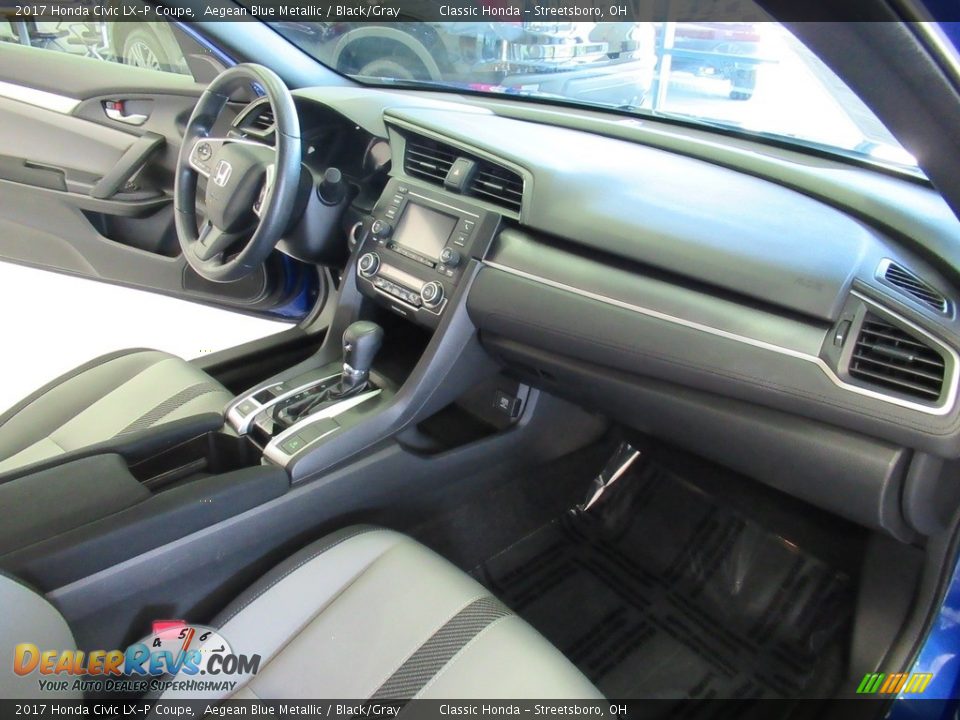 2017 Honda Civic LX-P Coupe Aegean Blue Metallic / Black/Gray Photo #15