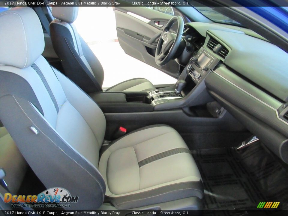 2017 Honda Civic LX-P Coupe Aegean Blue Metallic / Black/Gray Photo #16