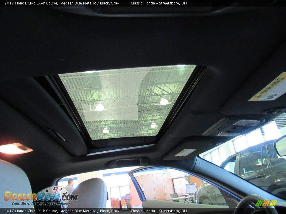 2017 Honda Civic LX-P Coupe Aegean Blue Metallic / Black/Gray Photo #17