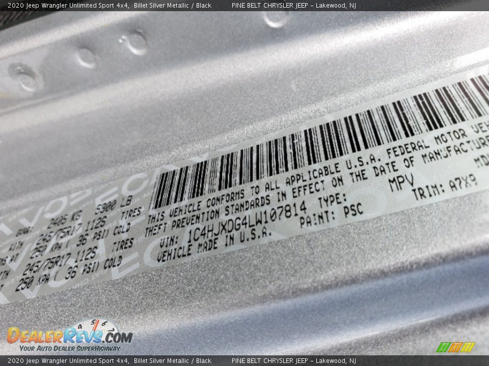 2020 Jeep Wrangler Unlimited Sport 4x4 Billet Silver Metallic / Black Photo #9