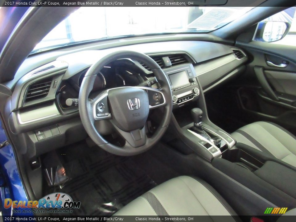 2017 Honda Civic LX-P Coupe Aegean Blue Metallic / Black/Gray Photo #22