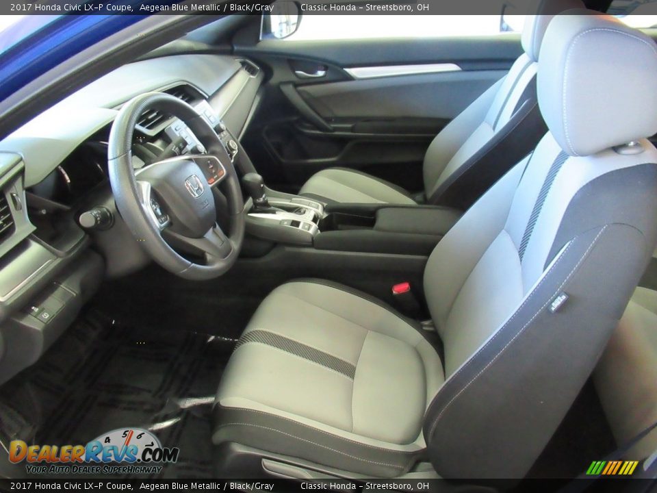2017 Honda Civic LX-P Coupe Aegean Blue Metallic / Black/Gray Photo #23