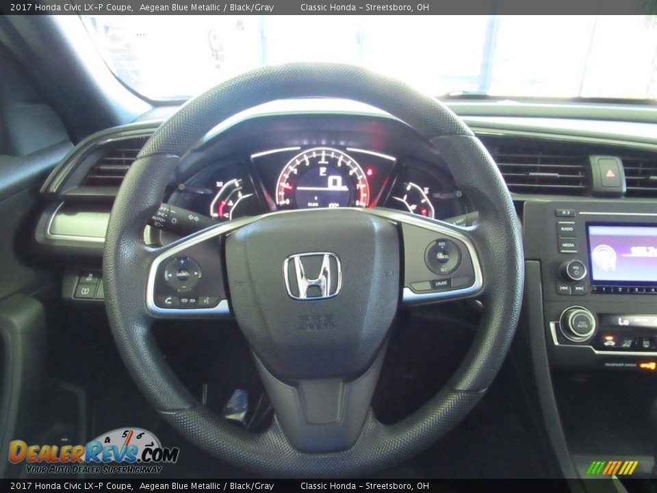 2017 Honda Civic LX-P Coupe Aegean Blue Metallic / Black/Gray Photo #25