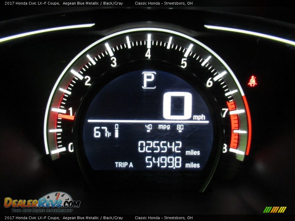 2017 Honda Civic LX-P Coupe Aegean Blue Metallic / Black/Gray Photo #26