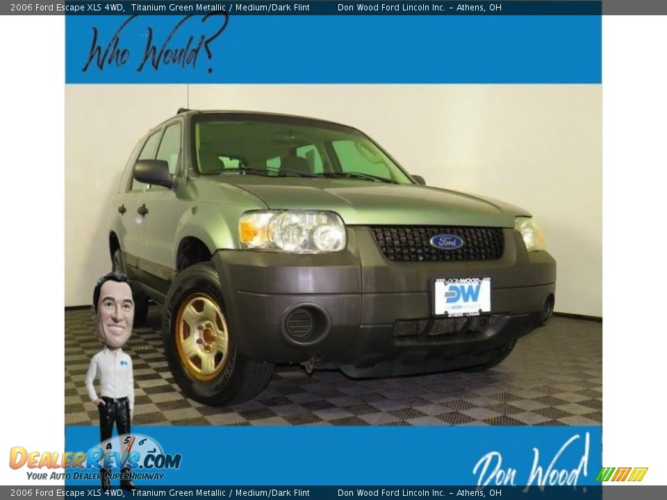 2006 Ford Escape XLS 4WD Titanium Green Metallic / Medium/Dark Flint Photo #1