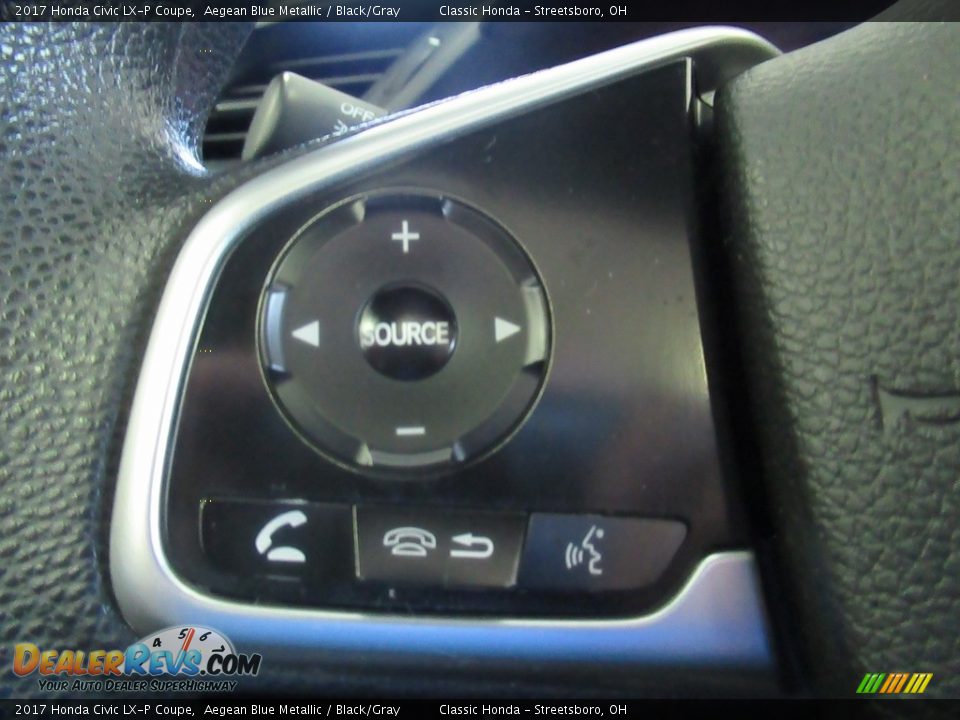 2017 Honda Civic LX-P Coupe Aegean Blue Metallic / Black/Gray Photo #31