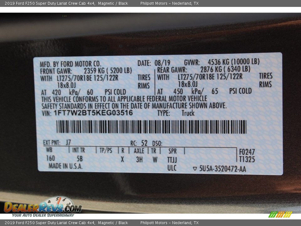 2019 Ford F250 Super Duty Lariat Crew Cab 4x4 Magnetic / Black Photo #23