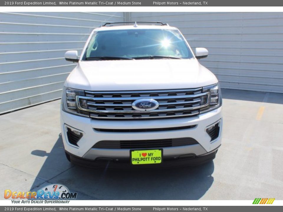 2019 Ford Expedition Limited White Platinum Metallic Tri-Coat / Medium Stone Photo #3