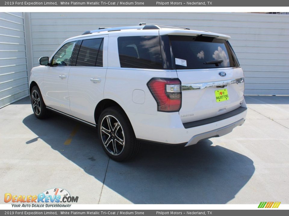 2019 Ford Expedition Limited White Platinum Metallic Tri-Coat / Medium Stone Photo #6