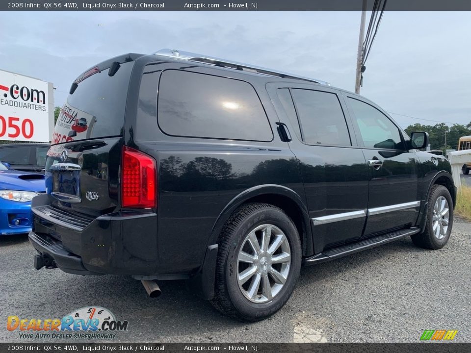2008 Infiniti QX 56 4WD Liquid Onyx Black / Charcoal Photo #3