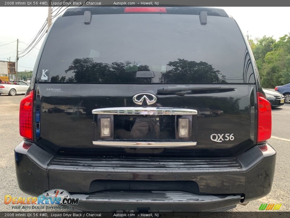 2008 Infiniti QX 56 4WD Liquid Onyx Black / Charcoal Photo #4