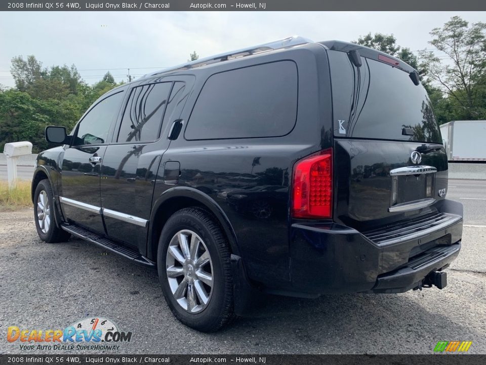 2008 Infiniti QX 56 4WD Liquid Onyx Black / Charcoal Photo #5